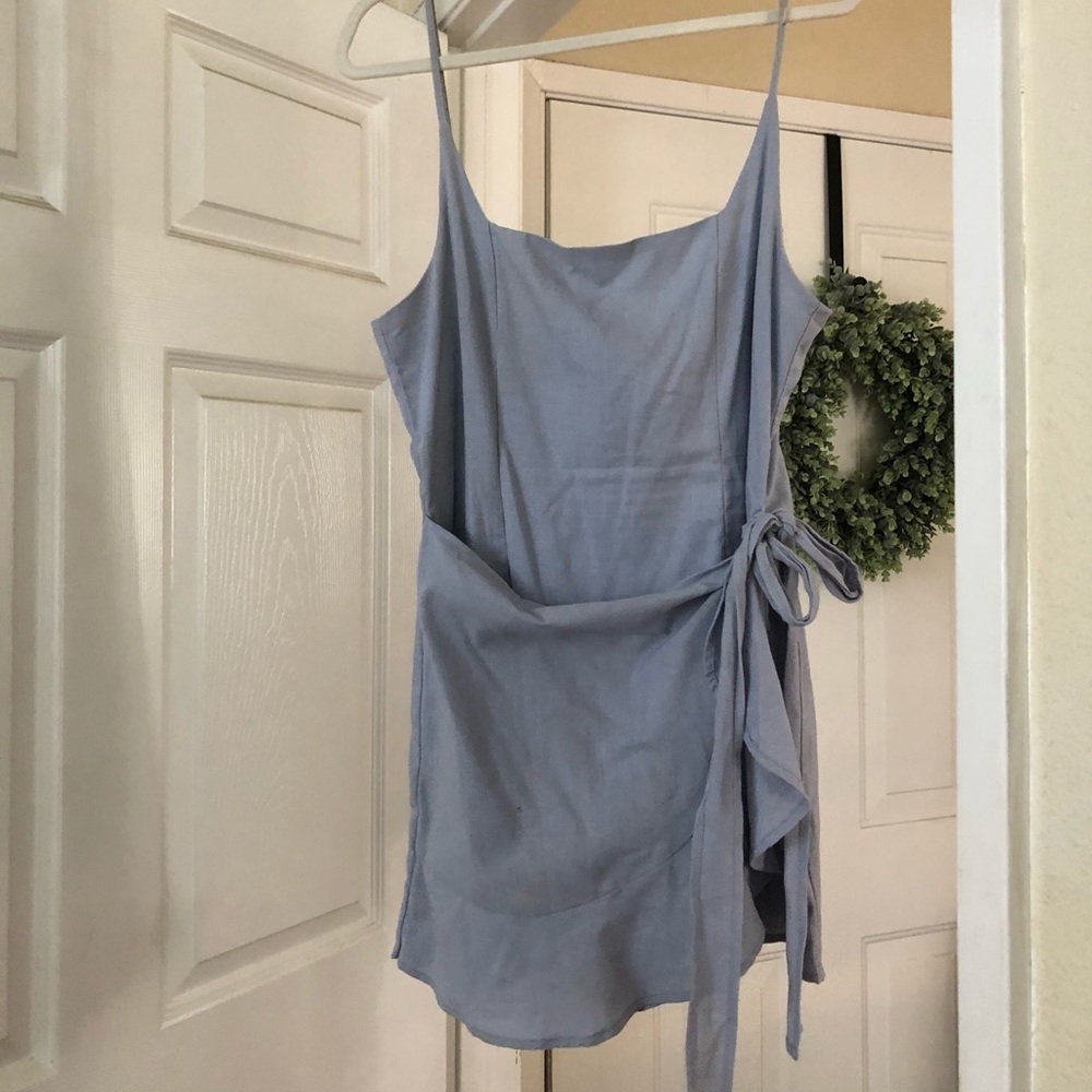 Blue tie dress